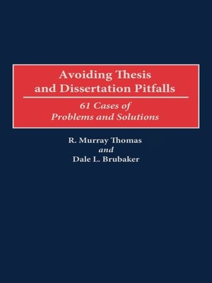 cover image of Avoiding Thesis and Dissertation Pitfalls